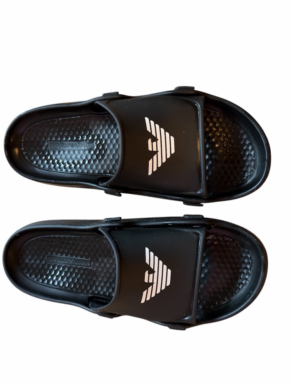 Emporio Armani Men’s Black Logo Slide Sandals size 10.5